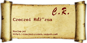 Czeczei Rózsa névjegykártya